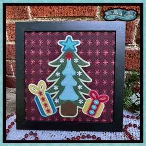 Christmas Tree with Gifts Framed Art Print