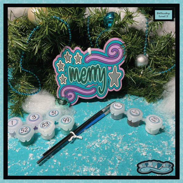 Merry Ornament in Purple Paint-by-Number Kit