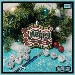 Merry in Red and Green Ornament Paint-by-Number Kit