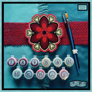 Flower in Red Coaster Paint-by-Number Kit