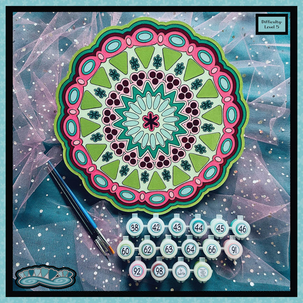 Triangled and Circled Mandala Paint-by-Number Kit