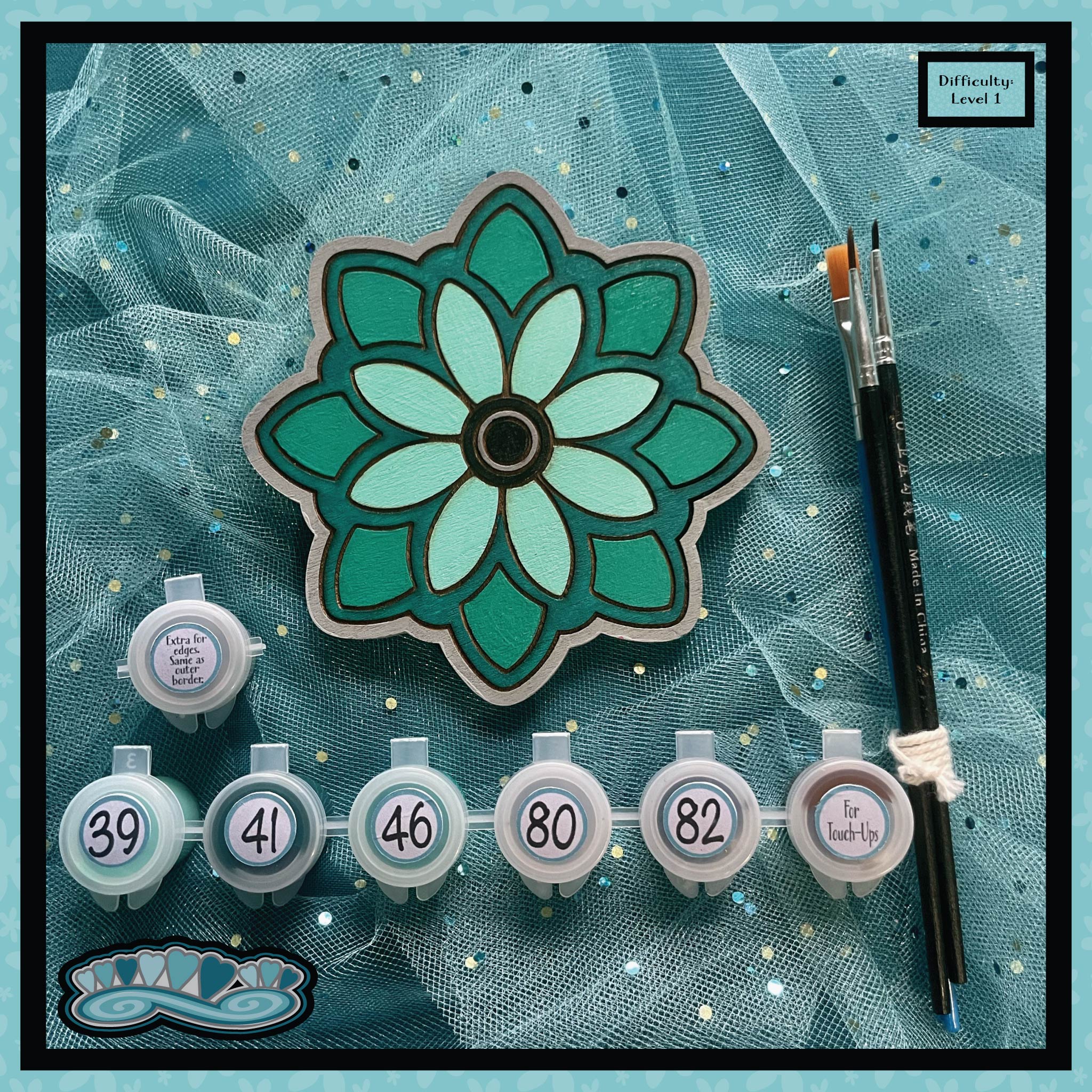 Turquoise Delight Coasters Paint-by-Number Kit