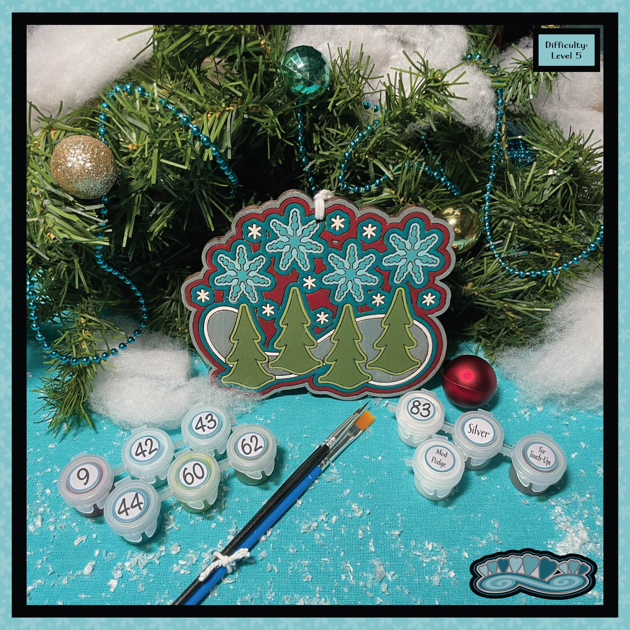 Winter Trees Ornament Paint-by-Number Kit